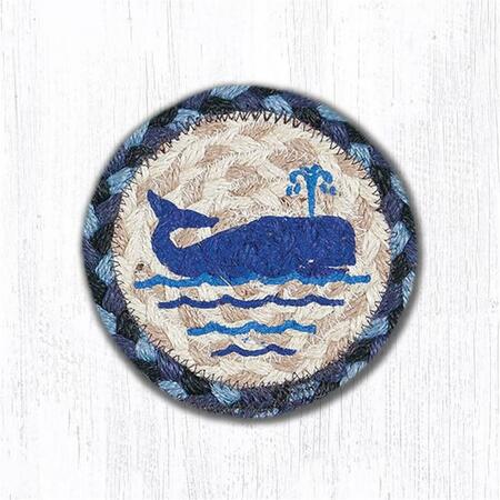 CAPITOL IMPORTING CO 5 in. Whale Individual Round Printed Coaster Rug 31-IC443W